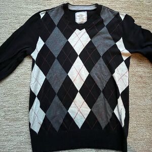 Old Navy Black and Gray Argyle Men's Sweater